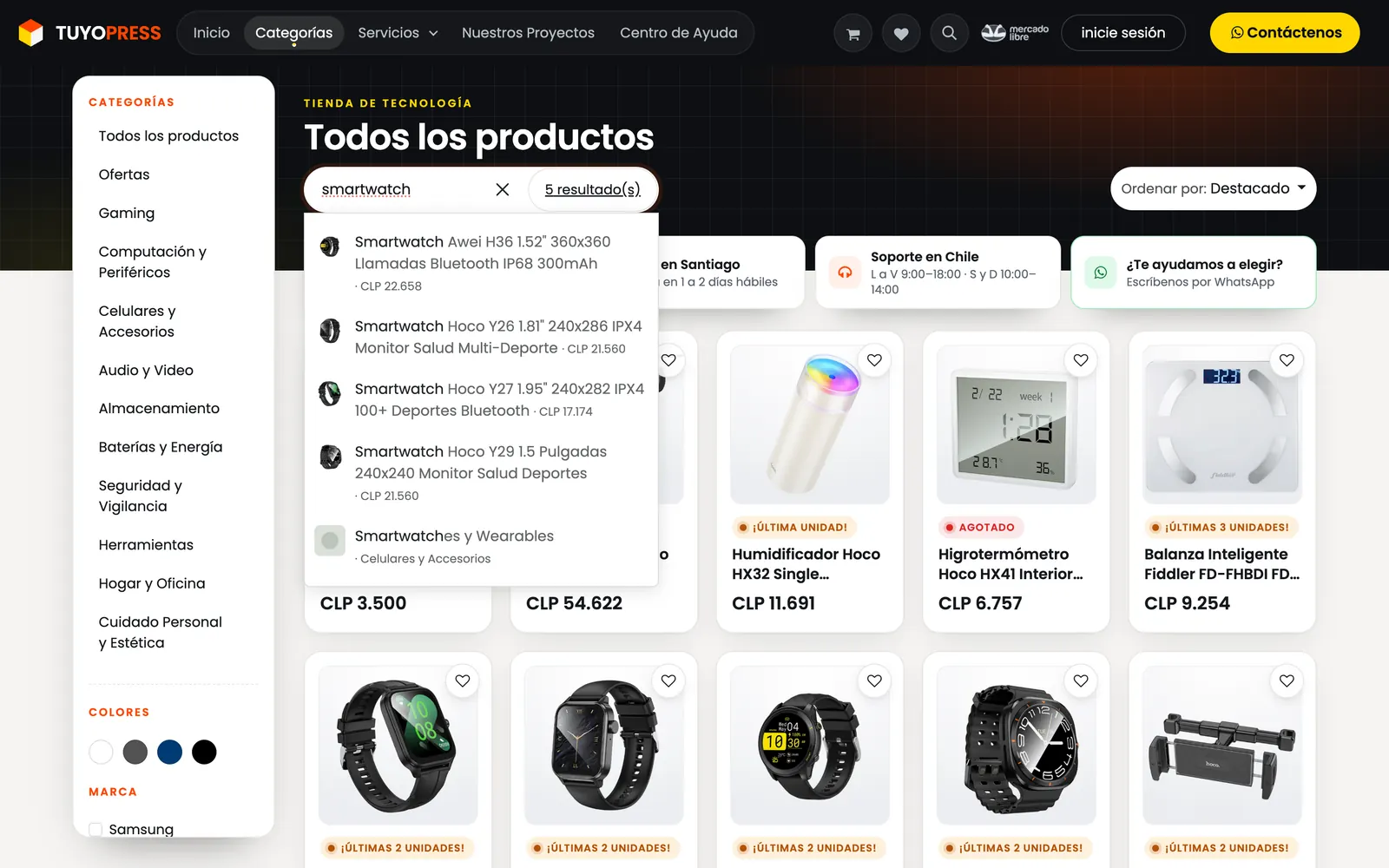 Encuentra en segundos: captura de la tienda