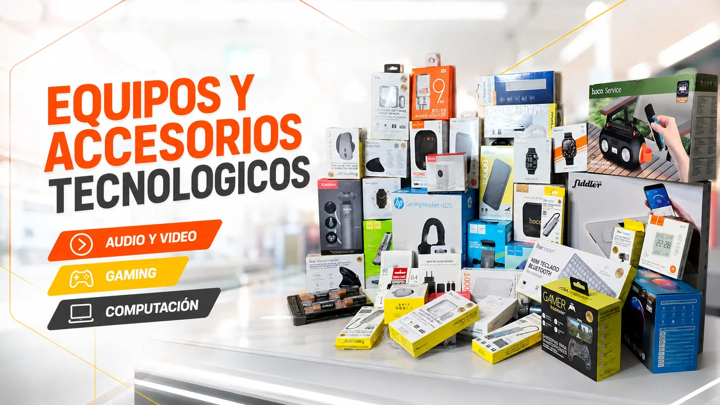 Accesorios y tecnología de marcas reconocidas