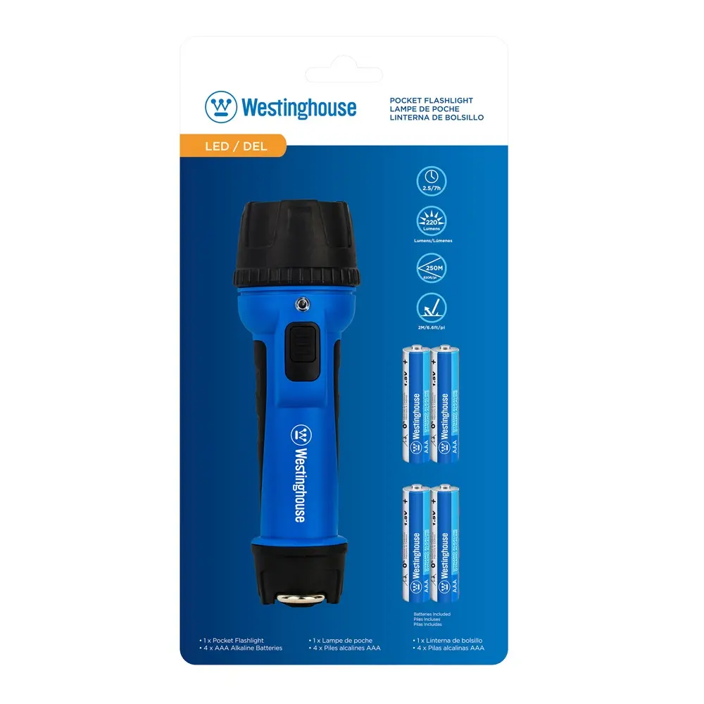 [HF-WES-WF1502-220LM-BLK] Linterna Westinghouse LED 220 Lúmenes 3 Modos Resistente