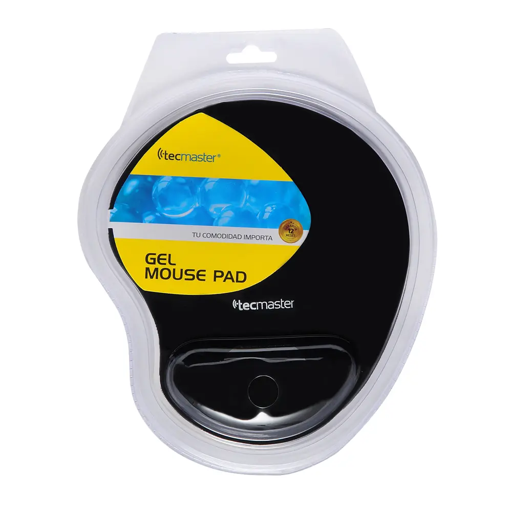 [PC-TEC-GEL05-MPAD-BLK] Mousepad Tecmaster con Apoya Muñecas Gel Ergonómico