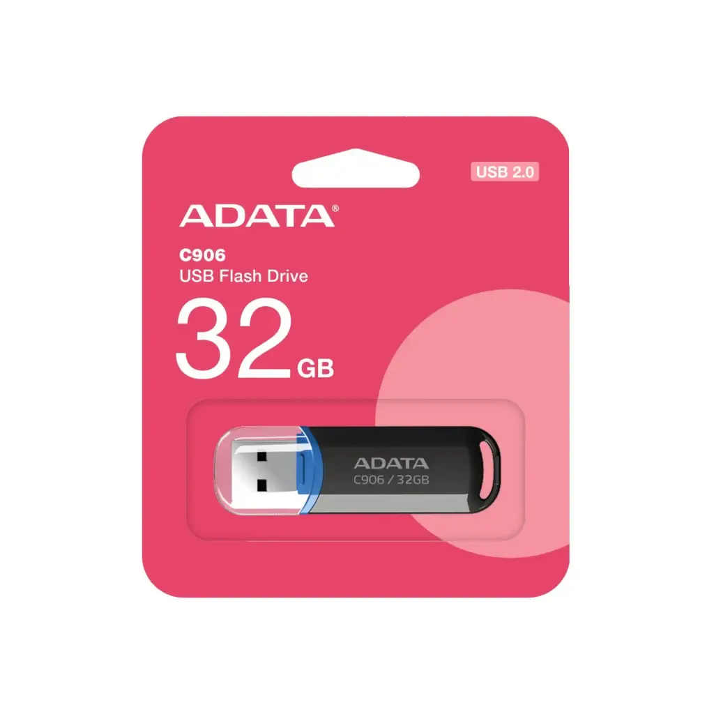 [AL-ADA-C906-32GB-RBK] Pendrive Adata 32GB USB 2.0 C906 Negro Resistente Compacto